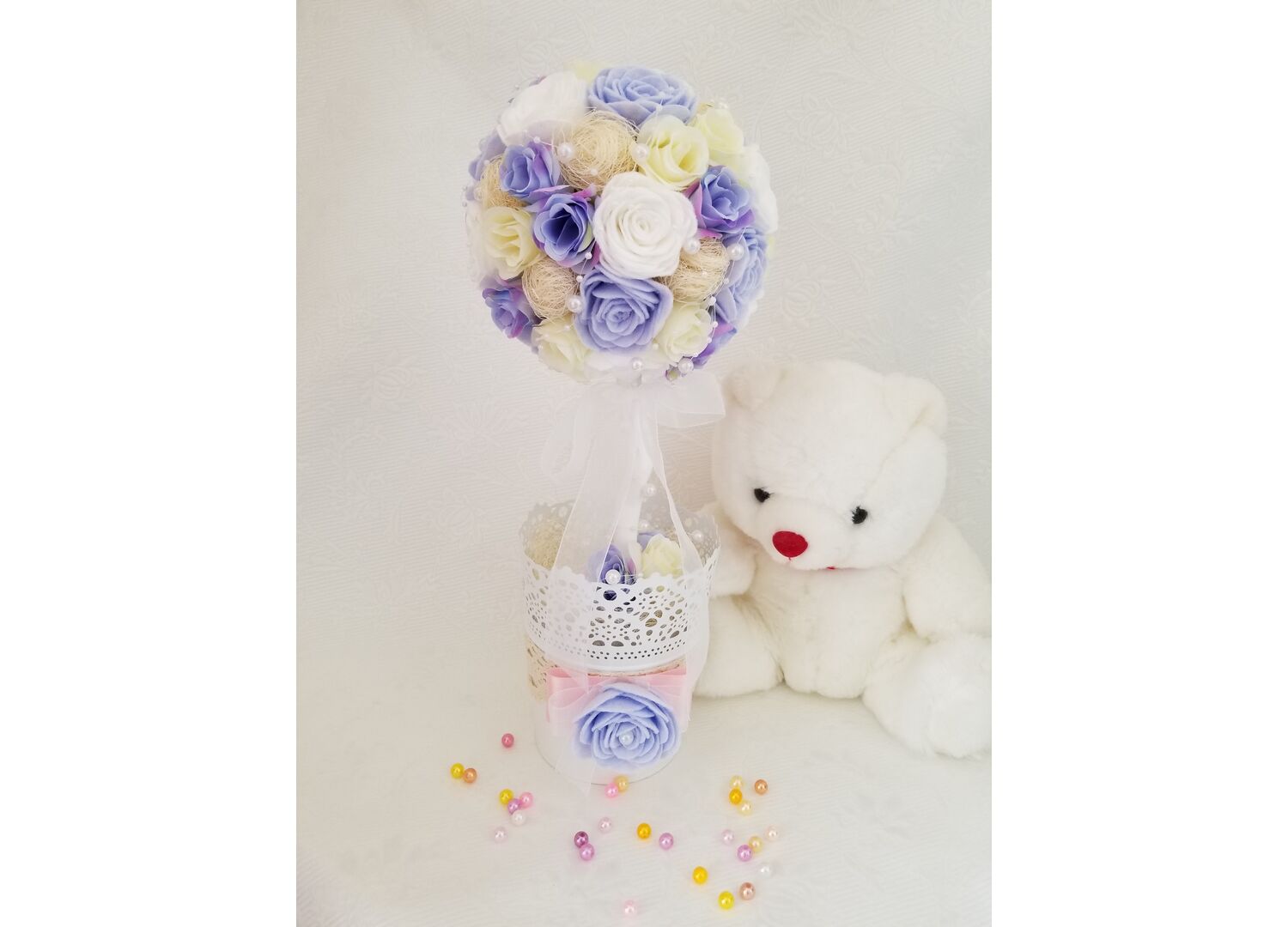 While & blue topiary "Tender Touch"